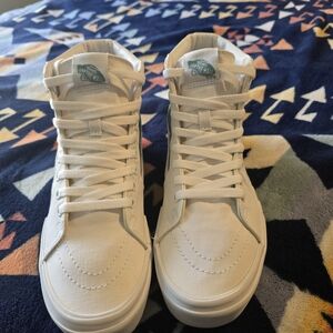 Vans Sk8-Hi Unisex Size M7.5/W9 Sneaker White Mint Gradient Platform Skate Shoes